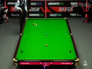 斯諾克世錦賽資格賽128進(jìn)96 吉米·懷特3-6安東·卡扎科夫（第一階段） 20250408