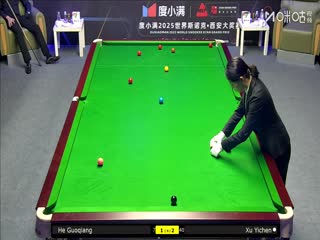 2025斯諾克西安大獎(jiǎng)賽延期資格賽第一輪 賀國(guó)強(qiáng)5-3許醫(yī)塵 20251007
